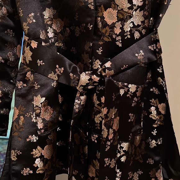 Black satin kimono jacket S - Picture 2 of 5